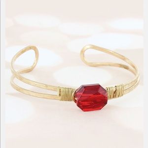 Gold Garnet Bangle Bracelet Boutique NEW